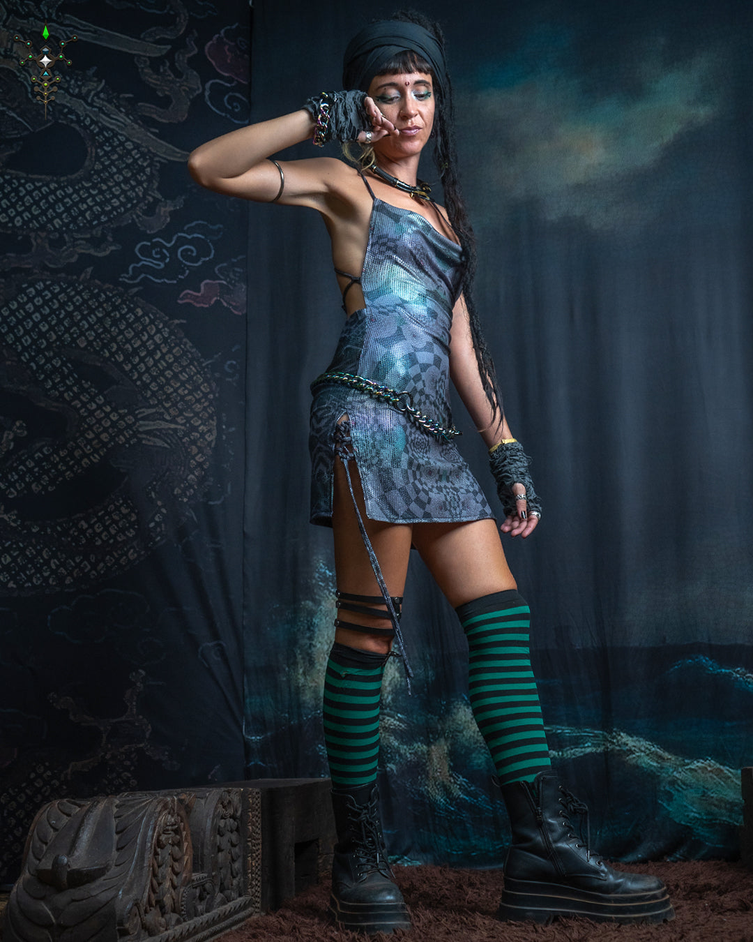 Mini BOMB DRESS / Holographic Dots Flatrib - MATZOKIO